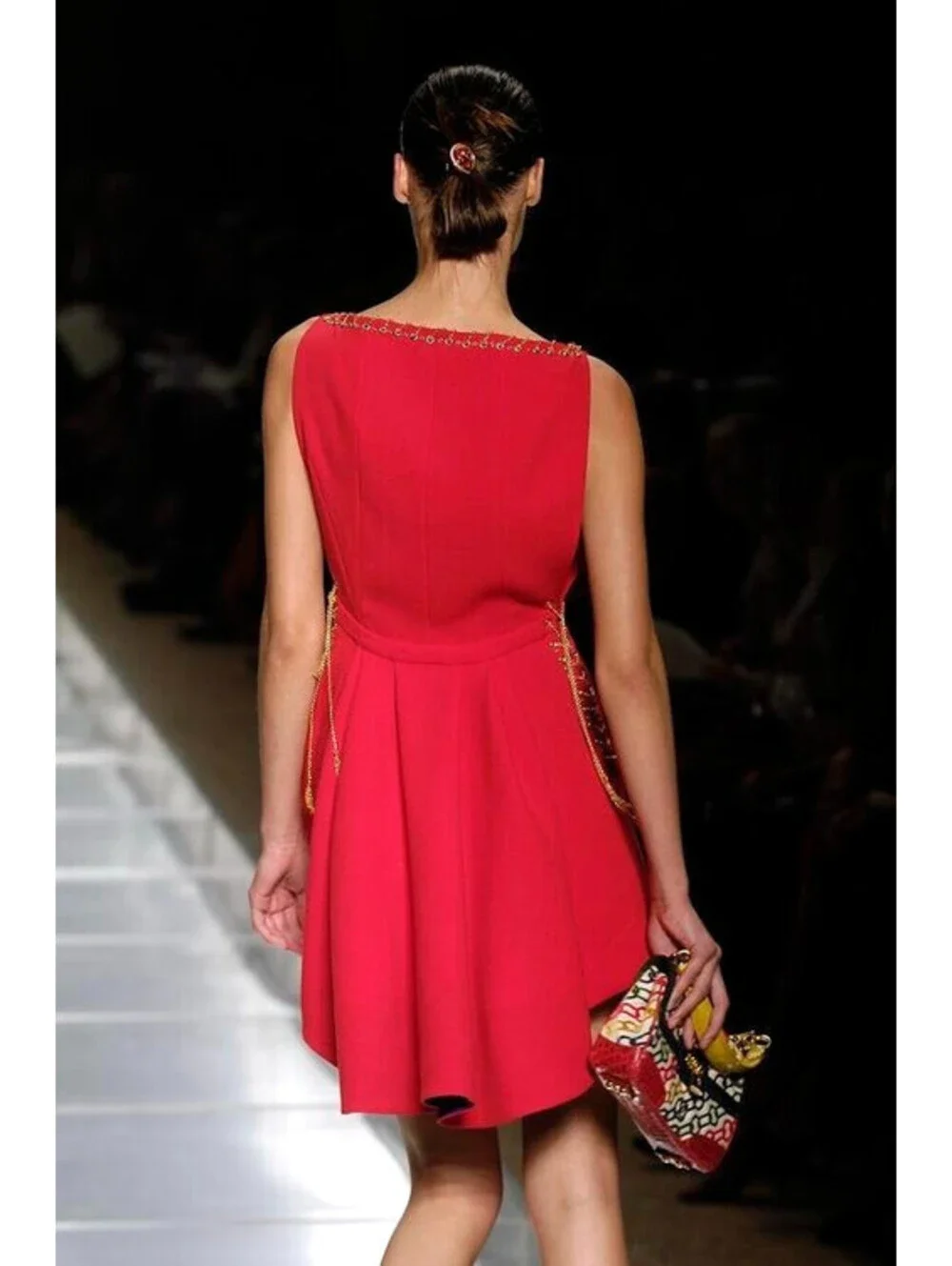 Vintage Louis Vuitton FR-36/38 Red Wool Chains Mini Dress by Marc Jacobs 2006